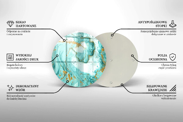 Kuchynská doska veľká zo skla Modrá abstrakcia