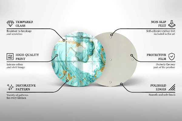 Kuchynská doska veľká zo skla Modrá abstrakcia