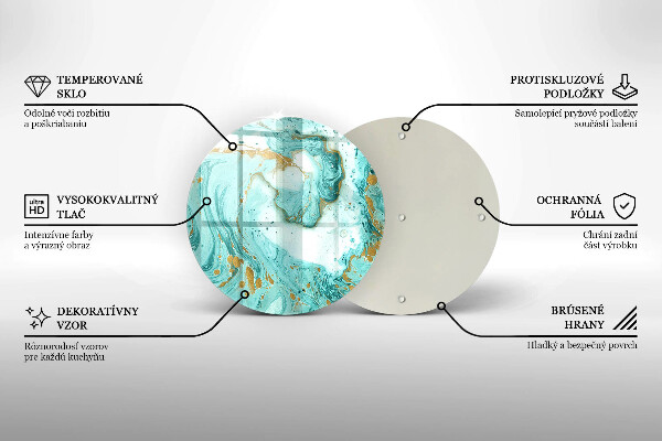 Kuchynská doska veľká zo skla Modrá abstrakcia