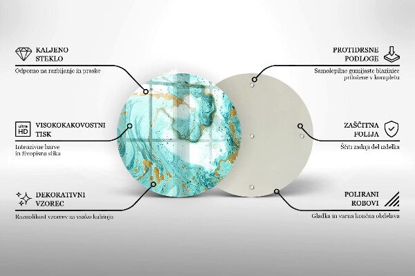 Kuchynská doska veľká zo skla Modrá abstrakcia