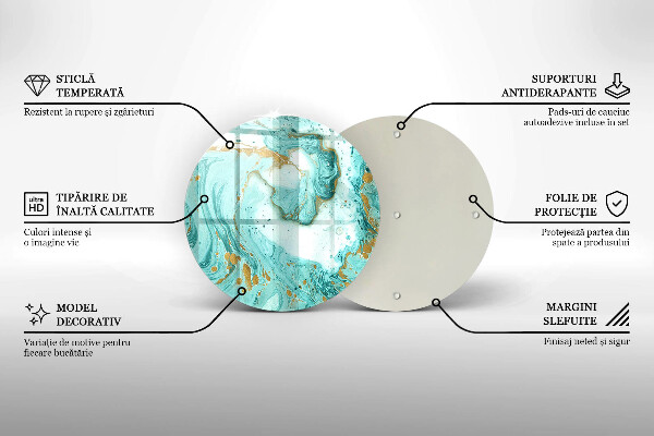 Kuchynská doska veľká zo skla Modrá abstrakcia