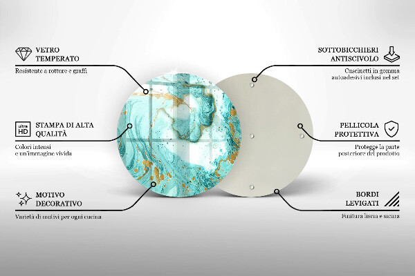 Kuchynská doska veľká zo skla Modrá abstrakcia