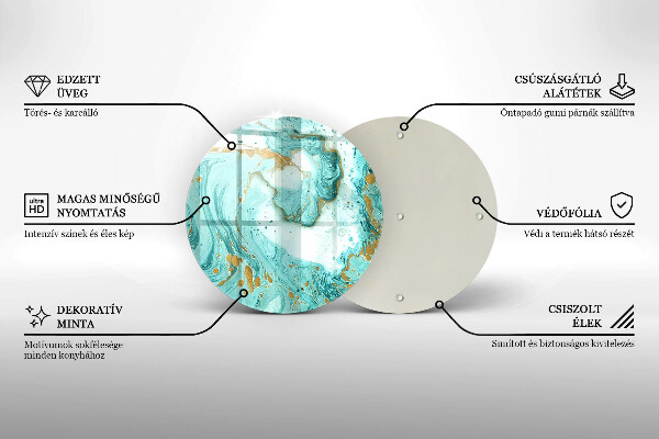 Kuchynská doska veľká zo skla Modrá abstrakcia