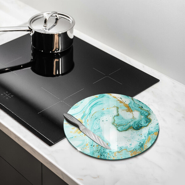 Kuchynská doska veľká zo skla Modrá abstrakcia