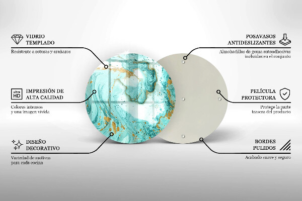 Kuchynská doska veľká zo skla Modrá abstrakcia
