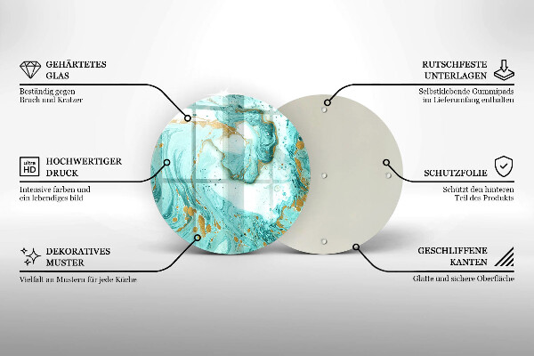 Kuchynská doska veľká zo skla Modrá abstrakcia