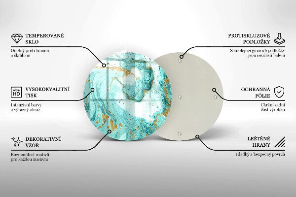 Kuchynská doska veľká zo skla Modrá abstrakcia