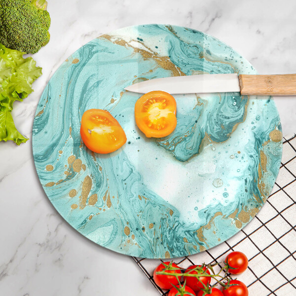 Kuchynská doska veľká zo skla Modrá abstrakcia