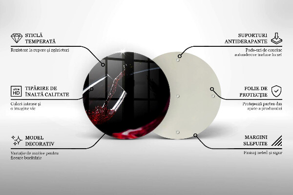 Kuchynská doska zo skla Pohárik červeného vína