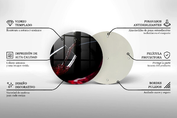 Kuchynská doska zo skla Pohárik červeného vína