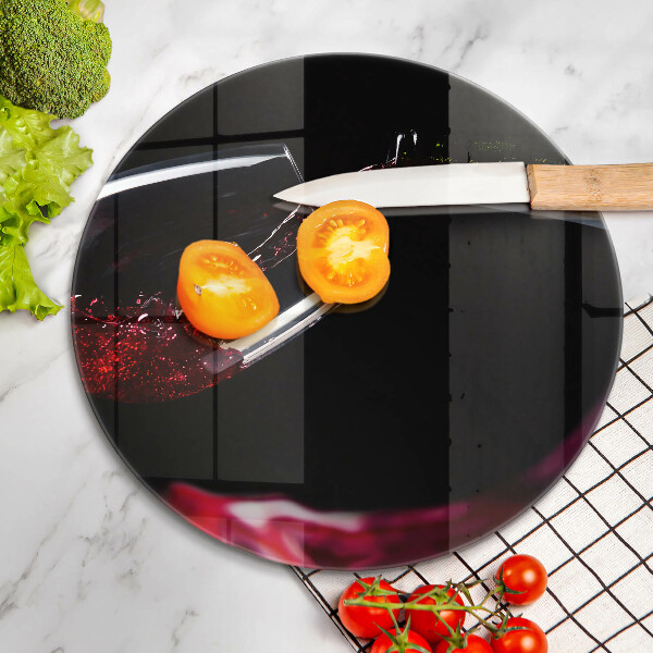 Kuchynská doska zo skla Pohárik červeného vína