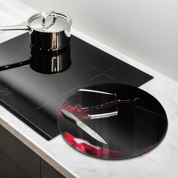 Kuchynská doska zo skla Pohárik červeného vína