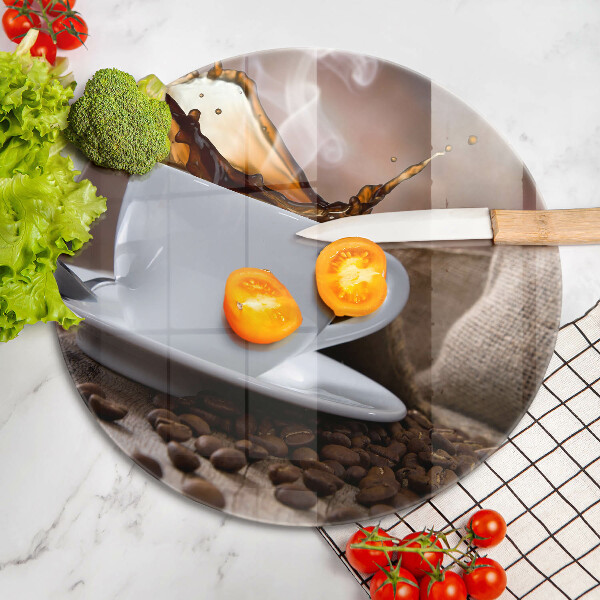 Kuchynská doska zo skla Šálka a kávové zrná