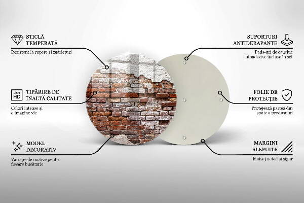 Kuchynská doska zo skla Stará tehlová a betónová stena
