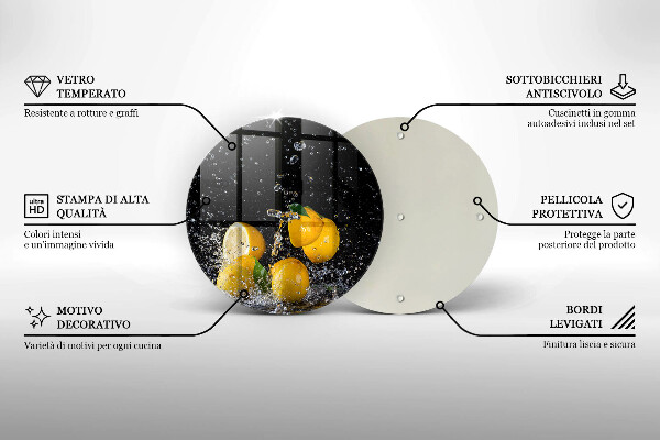 Kuchynská doska zo skla Šťavnaté citrónové ovocie