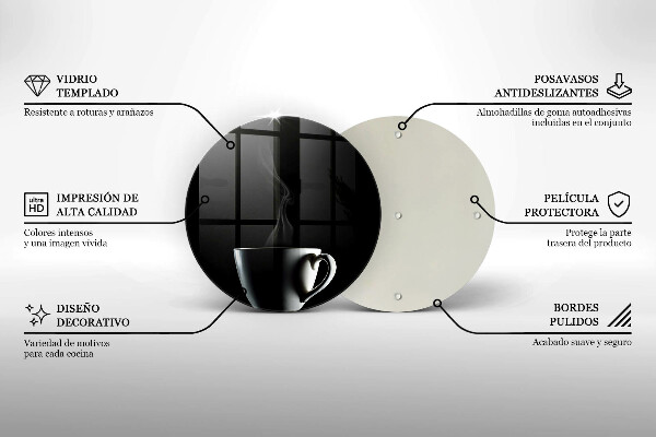 Kuchynská doska zo skla Šálka čaju