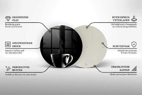 Kuchynská doska zo skla Šálka čaju