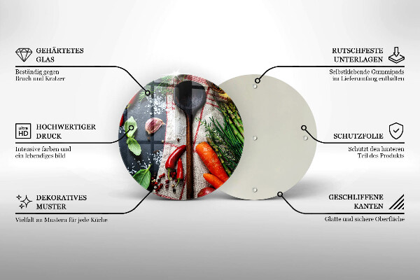 Kuchynská doska zo skla Kuchynské jedlo