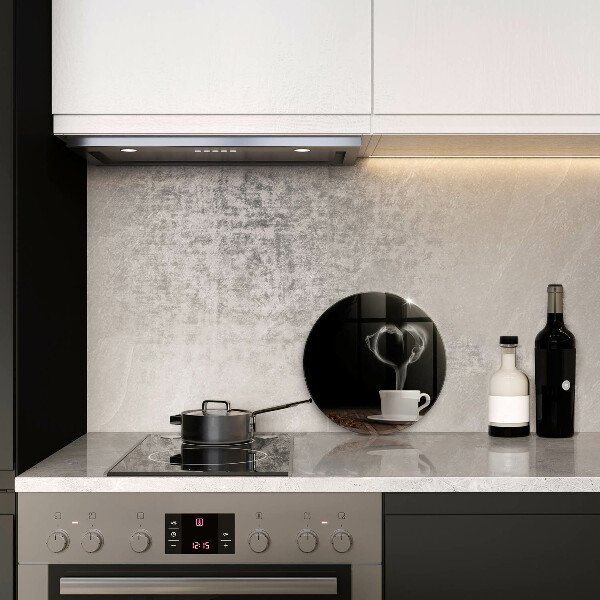 Kuchynská doska zo skla Srdce šálky kávy