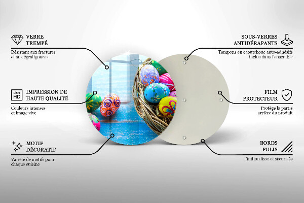 Kuchynská doska veľká zo skla Veľkonočné vajíčka Veľkonočné vajíčka