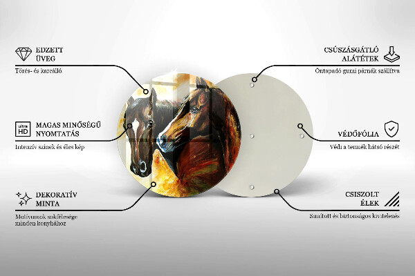 Kuchynská doska zo skla Zvieratá kone