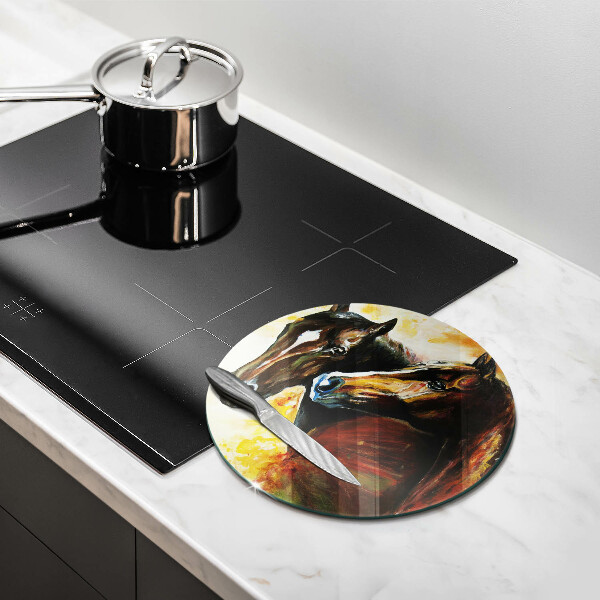 Kuchynská doska zo skla Zvieratá kone