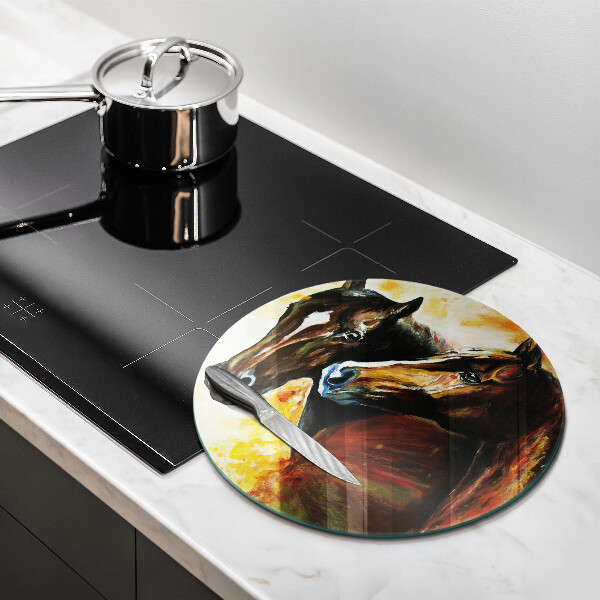 Kuchynská doska zo skla Zvieratá kone