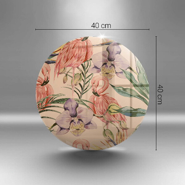 Kuchynská doska veľká zo skla Ilustrácie plameniakov