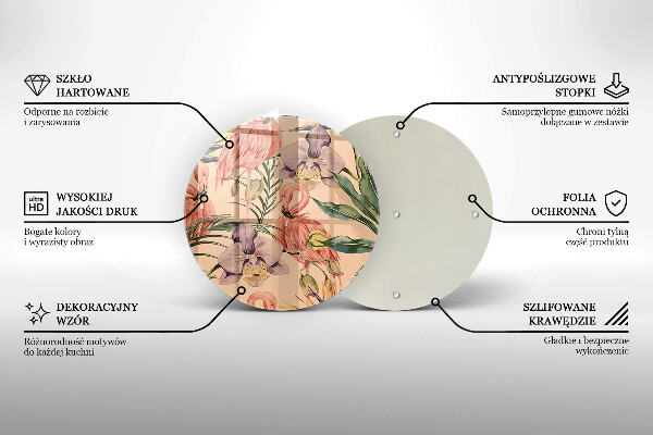 Kuchynská doska veľká zo skla Ilustrácie plameniakov