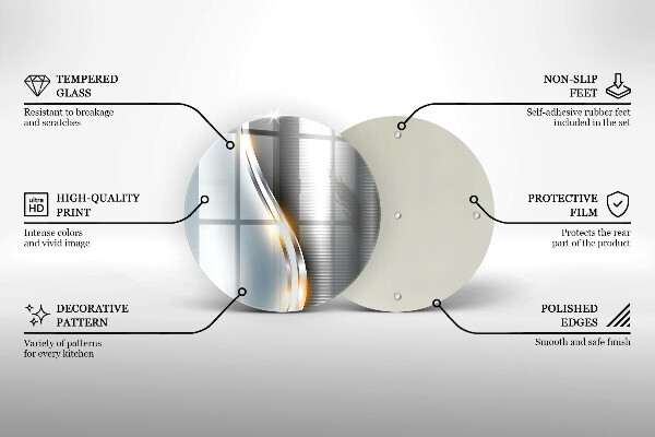 Kuchynská doska zo skla Kovové umenie