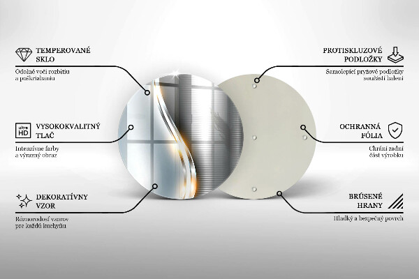 Kuchynská doska zo skla Kovové umenie