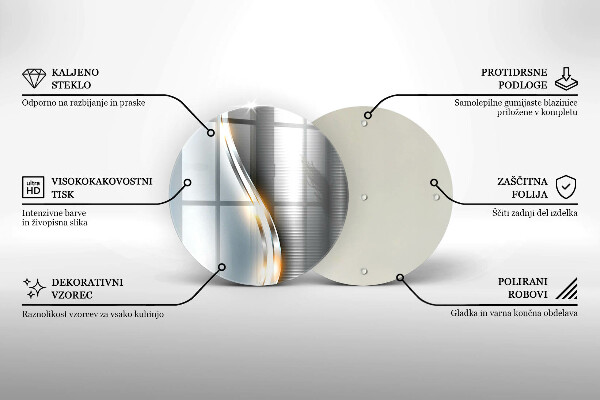 Kuchynská doska zo skla Kovové umenie