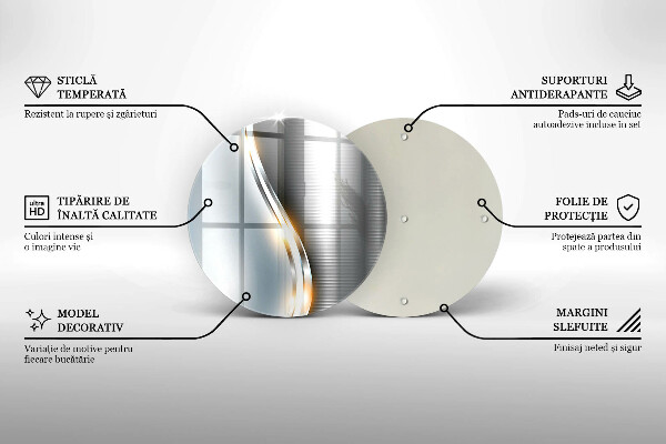 Kuchynská doska zo skla Kovové umenie