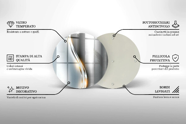 Kuchynská doska zo skla Kovové umenie