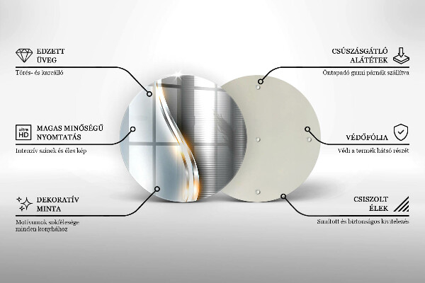 Kuchynská doska zo skla Kovové umenie