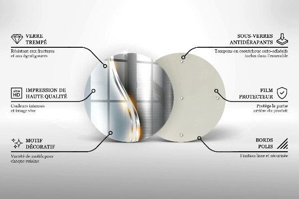 Kuchynská doska zo skla Kovové umenie
