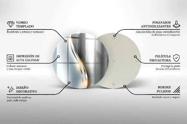 Kuchynská doska zo skla Kovové umenie