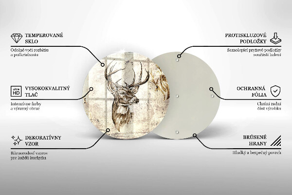 Kuchynská doska zo skla Jeleň zvierat ilustrácie