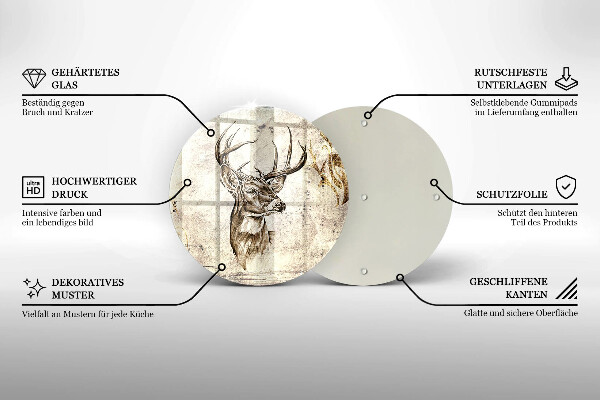 Kuchynská doska zo skla Jeleň zvierat ilustrácie