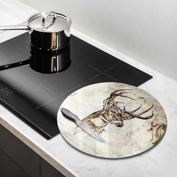 Kuchynská doska zo skla Jeleň zvierat ilustrácie