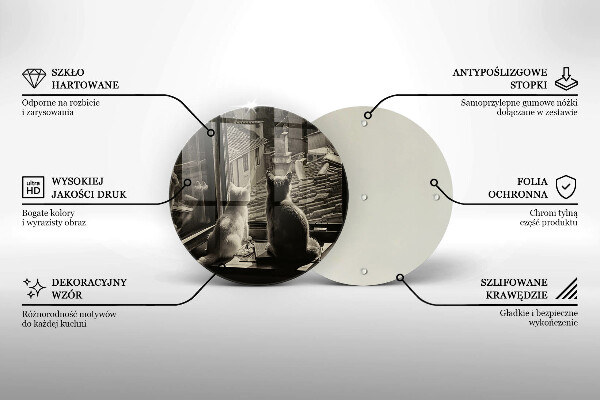 Kuchynská doska zo skla Mesto mačky a okno