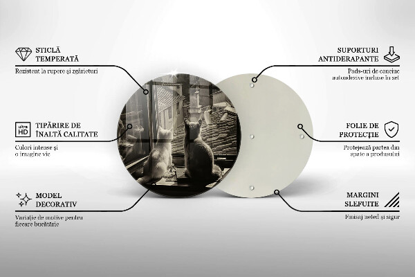 Kuchynská doska zo skla Mesto mačky a okno