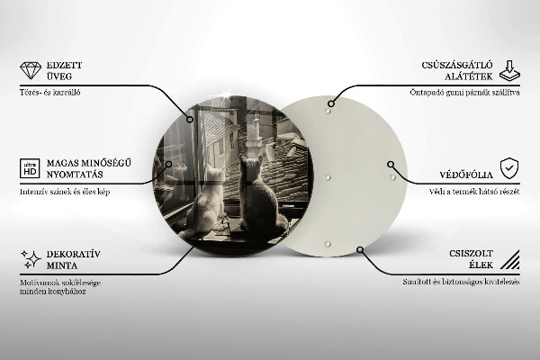 Kuchynská doska zo skla Mesto mačky a okno