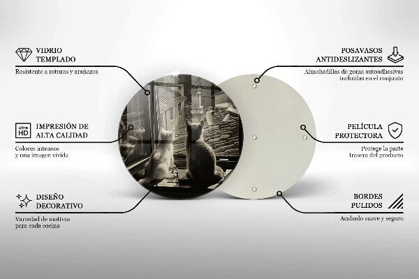 Kuchynská doska zo skla Mesto mačky a okno