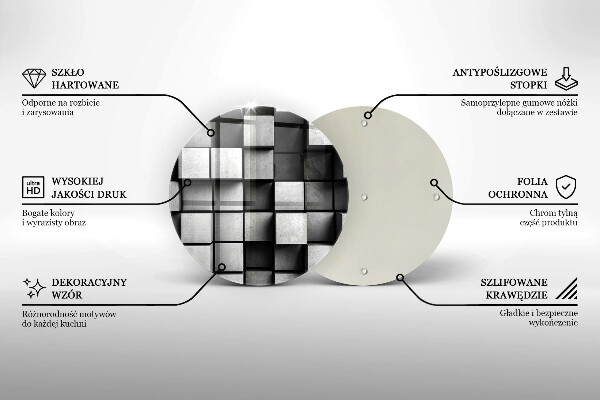 Kuchynská doska zo skla Abstraktné 3D štvorce