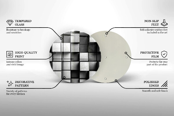 Kuchynská doska zo skla Abstraktné 3D štvorce
