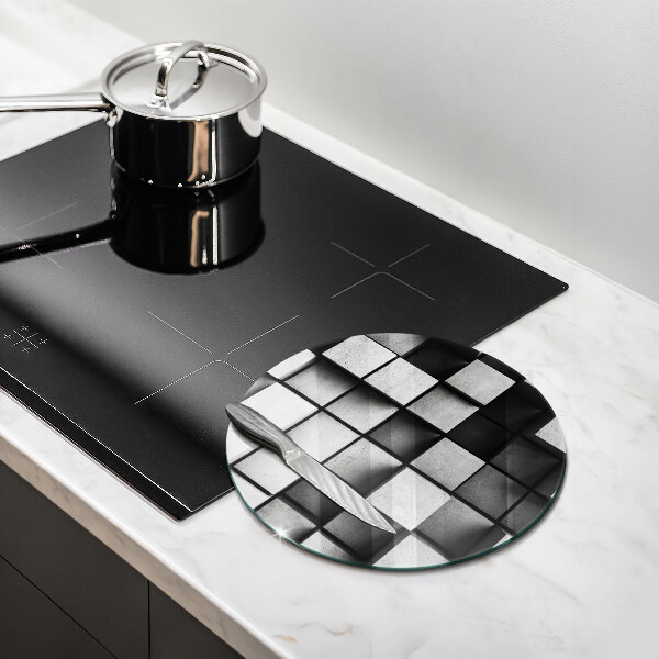 Kuchynská doska zo skla Abstraktné 3D štvorce