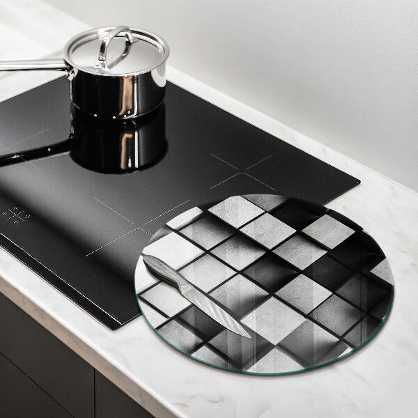 Kuchynská doska zo skla Abstraktné 3D štvorce