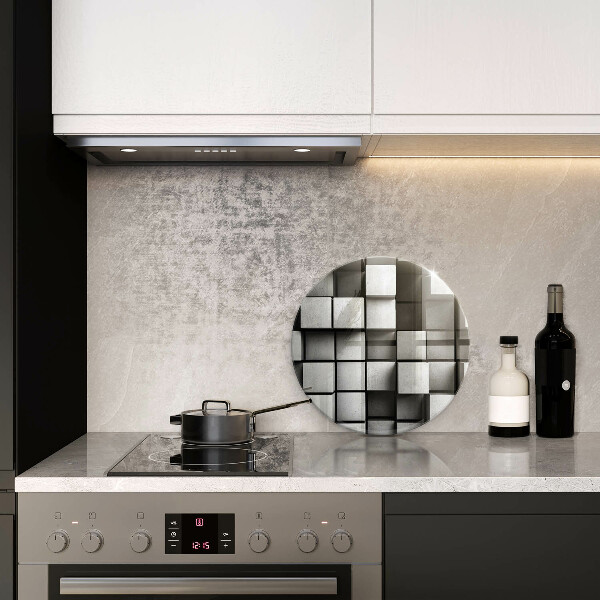 Kuchynská doska zo skla Abstraktné 3D štvorce