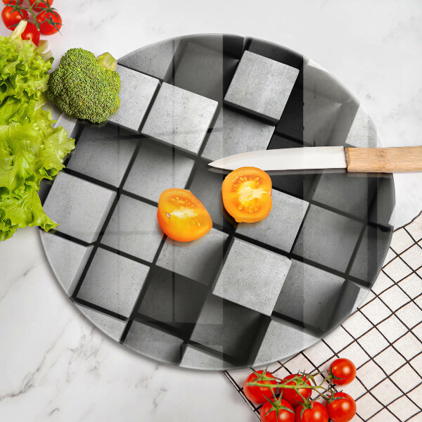 Kuchynská doska zo skla Abstraktné 3D štvorce